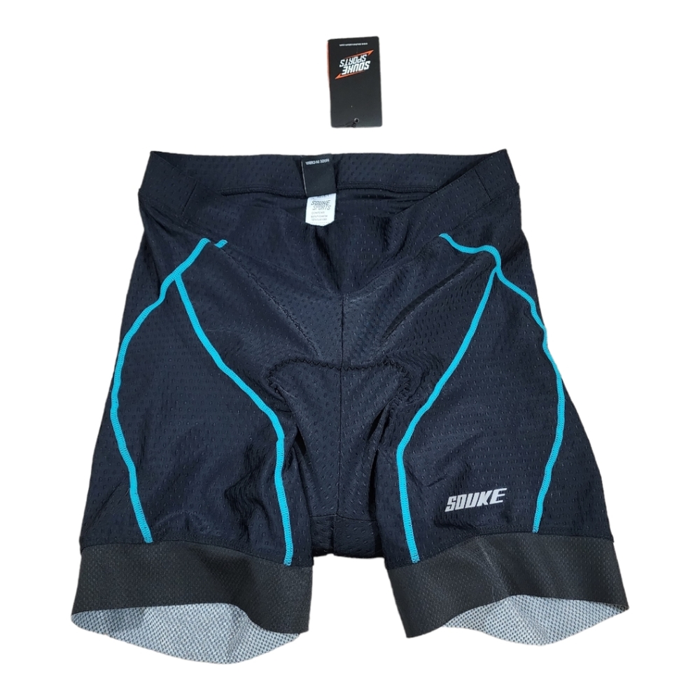 Souke Women's Black Cycling Shorts Padded Size Large